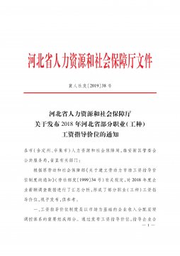 我省发布2018年363个职业（工种）工资指导价位